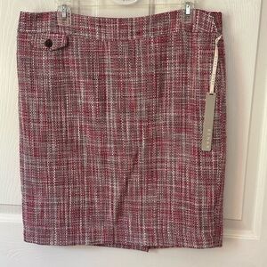 Kenar Red and White Tweed Skirt